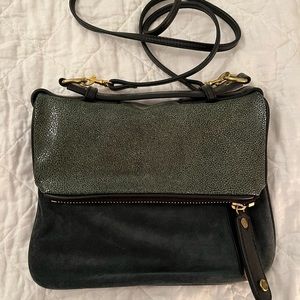 Mayle bottle green convertible crossbody clutch bag